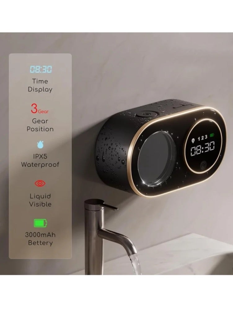 Automatic Foaming Soap Dispenser, Rechargeable, Touchless Wall Mount Foam Dispenser, Smart Electric Auto Soap Dispenser for Bathroom, Kitchen, Commercial Use, Black - Image 2