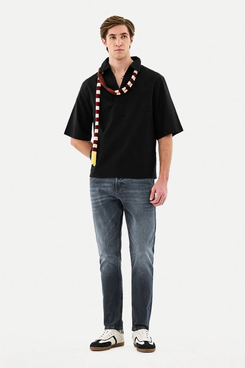 SNITCH Linen Blend Box Fit Popover Shirt