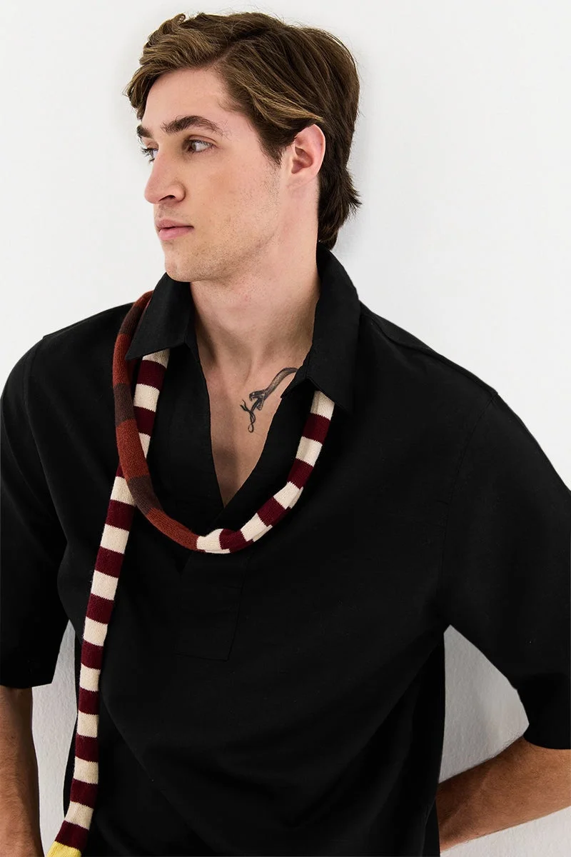 سنيتش قميص بوب أوفر بقصة صندوقية من مزيج الكتان