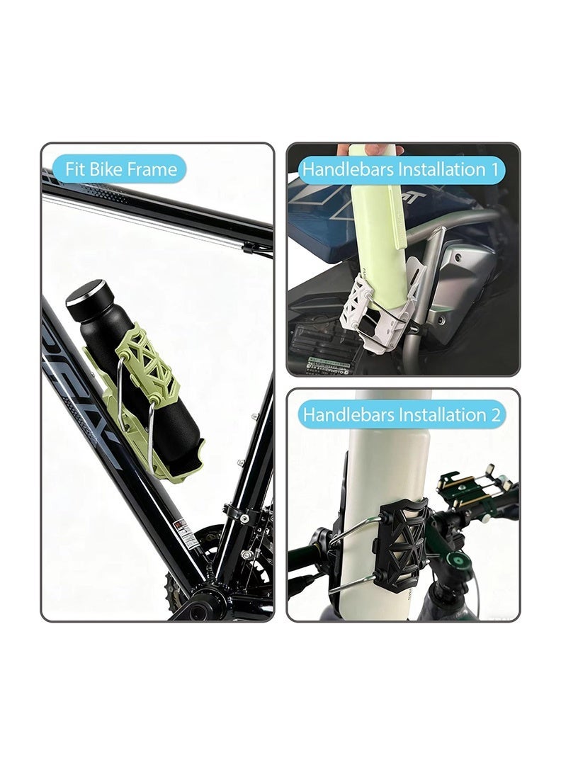 أوغر حامل كوب ذاتي الضبط للدراجات النارية، حامل زجاجة قابل للتكيف للدراجات، حامل ماء للدراجات دوار 360° للأكواب ضمن 3.34 بوصة، تصميم مشبك تلقائي، حامل زجاجة عالمي للدراجات والدراجات البخارية وعربات الأطفال (2، أخضر) - Image 3