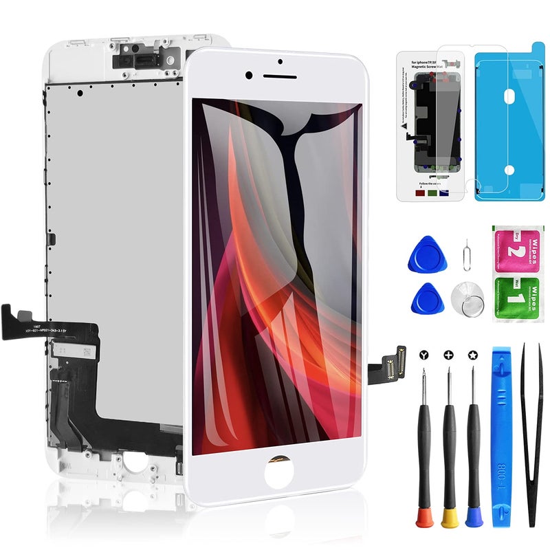 Diykitpl Diykitpl for iPhone 8 Plus Screen Replacement White 5.5 Inch, 3D Touch LCD Digitizer Display for iPhone 8 Plus, with Repair Tools Kit for A1864,A1897,A1898 Glass Screen  - Image 1