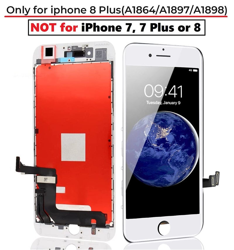 Diykitpl Diykitpl for iPhone 8 Plus Screen Replacement White 5.5 Inch, 3D Touch LCD Digitizer Display for iPhone 8 Plus, with Repair Tools Kit for A1864,A1897,A1898 Glass Screen  - Image 2