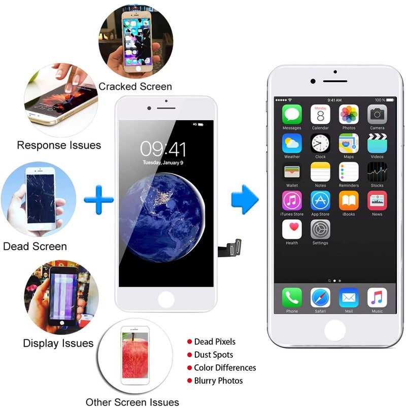 Diykitpl Diykitpl for iPhone 8 Plus Screen Replacement White 5.5 Inch, 3D Touch LCD Digitizer Display for iPhone 8 Plus, with Repair Tools Kit for A1864,A1897,A1898 Glass Screen  - Image 4