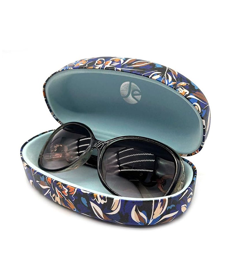 JAVOedge Blue Porcelain Bloom Extra Large Hard Shell Clam Case Protective Oversized Curved Sunglasses & Eyeglasses Case - Image 5