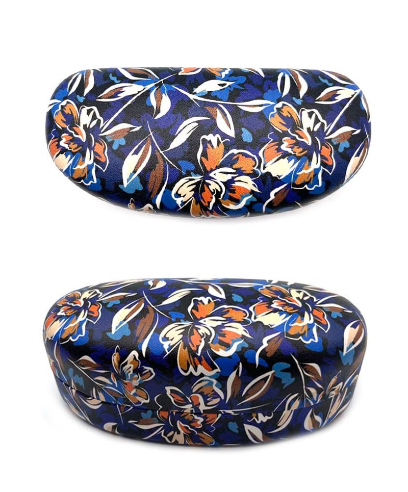 JAVOedge Blue Porcelain Bloom Extra Large Hard Shell Clam Case Protective Oversized Curved Sunglasses & Eyeglasses Case - Image 4