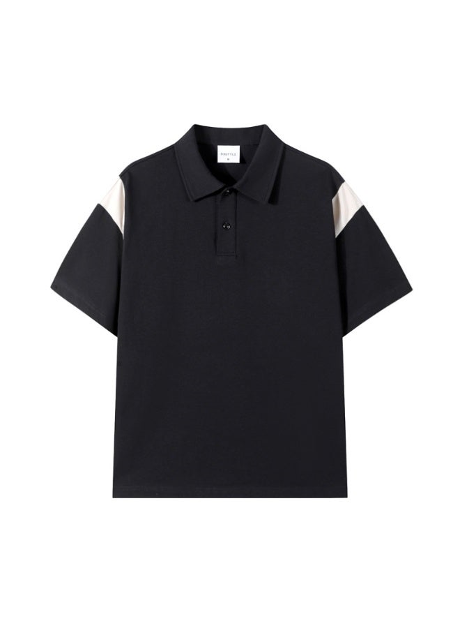 Pure Cotton Double Thread Men's Polo Shirt Summer  Trendy Short Sleeve Simple Match Couple Shirt - Image 1