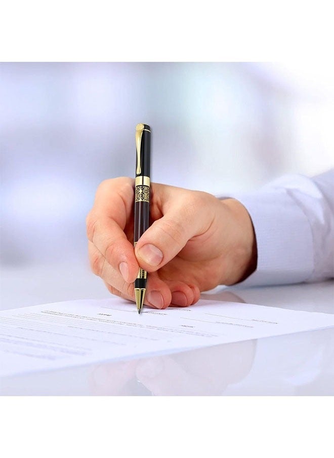 Luxury Ballpoint Pen, 1.0mm Business Metal Ball Point Pen with 2 Refills, Ink Pen Smooth Writing Rollerball Pen for Student Executive Office - Image 3
