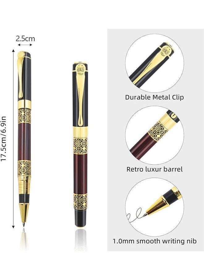Luxury Ballpoint Pen, 1.0mm Business Metal Ball Point Pen with 2 Refills, Ink Pen Smooth Writing Rollerball Pen for Student Executive Office - Image 2