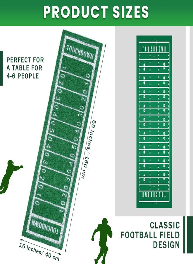 Knitgrip Football Artificial Grass Table Runner 16 x 59 Inch Touch Down Sports Table Cover Game Days Rugby Table Decoration for Birthday Party Kitchen Dining Room Home Decor - Image 2