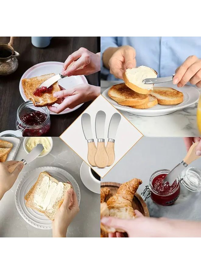 1pc Heavy Duty Stainless Steel Spreader With Bamboo Handle 304 Blade Non Slip Grip Multipurpose Butter Cream Cheese Jam Peanut Butter Kitchen Utensil Durable 304 Steel - Image 2