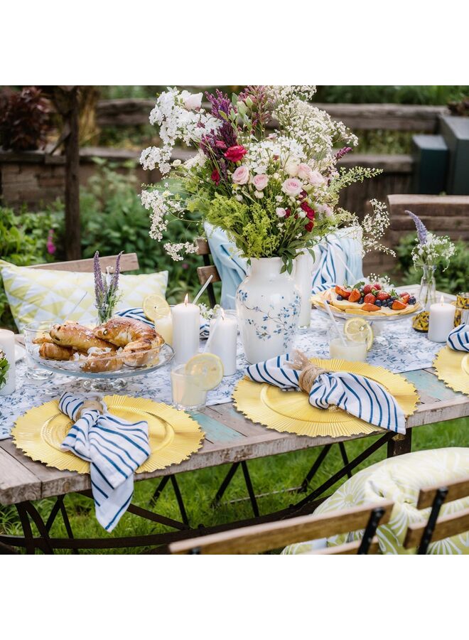 يُسلِّم 20 قطعة من أطباق الشحن الذهبية، مقاس 13 بوصة، أطباق شحن بلاستيكية لأطباق العشاء، أطباق شحن للاستخدام مرة واحدة، أطباق شحن للطاولة لحفلات العائلة - Image 5