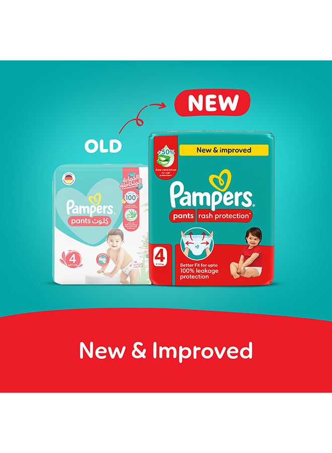 Pampers Rash Protection Pants Diapers, Size 4, 9-14kg, +50% Aloe Vera Lotion, 360° Leak-Free Fit for up to 100% Leakage Protection, Giga Box, 246 Count - Image 2