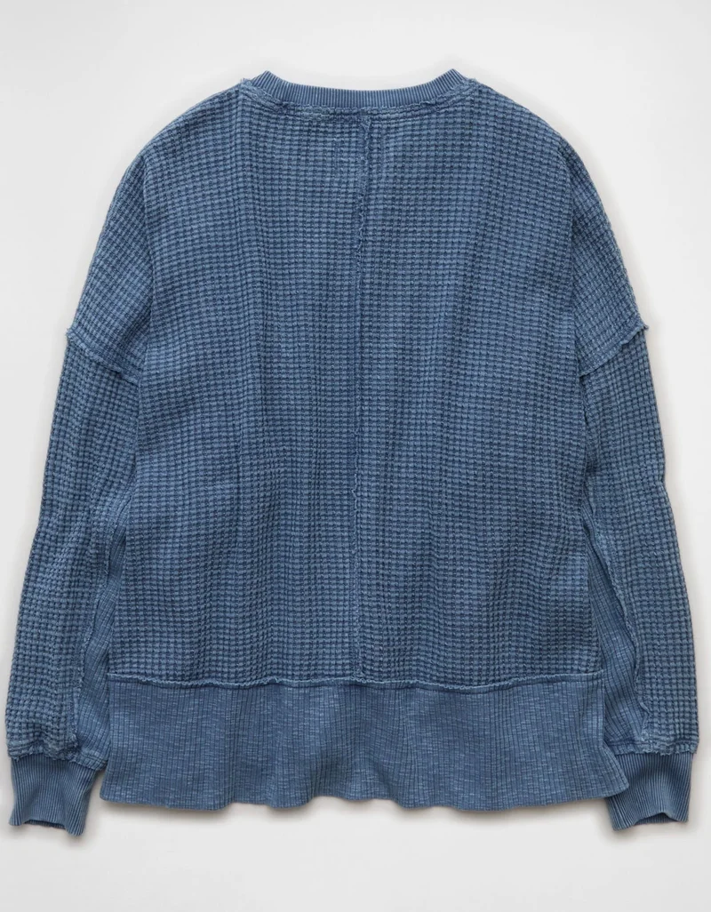 American Eagle  AE Big Hug Crew Neck Waffle Sweatshirt for Women | Best Price UAE