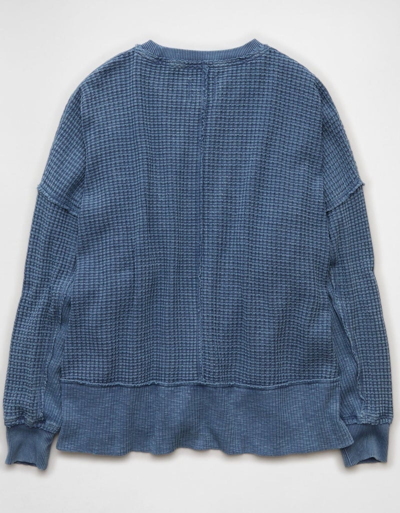 American Eagle AE Big Hug Crew Neck Waffle Sweatshirt - Image 5