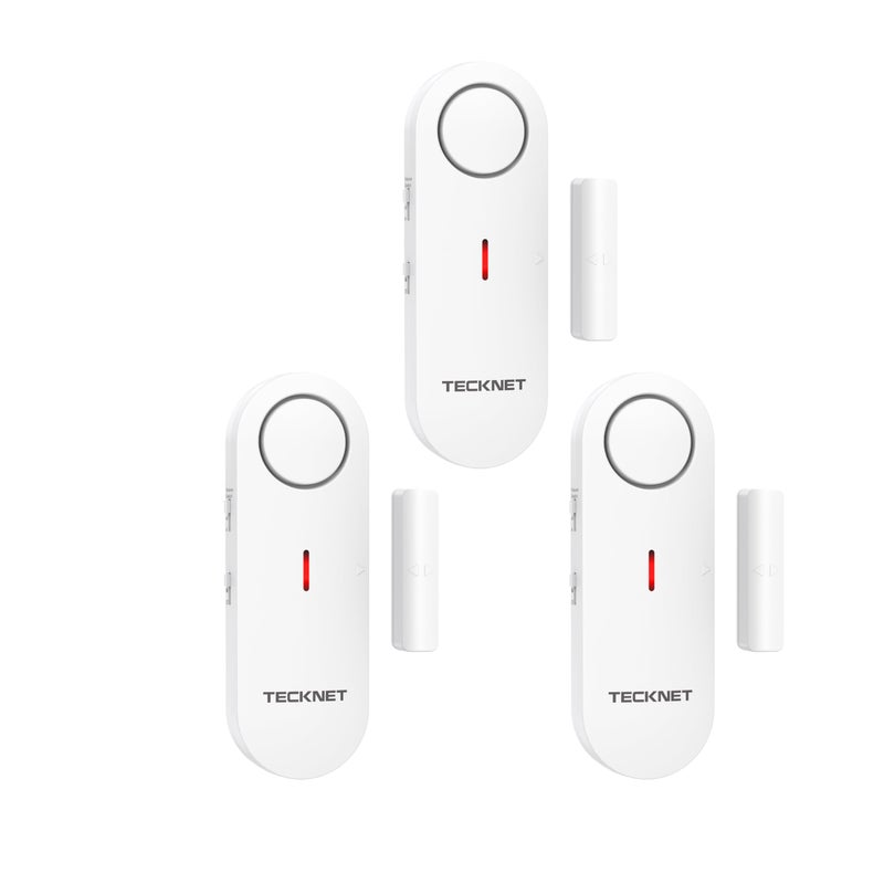 TECKNET Door Alarms for Kids Safety, Window Alarm Pool Alarms Door Alarm for Home Security, 2-in-1 Alarm & Chime, 3-Level Volume Control, Wireless Alarm for House Hotel Cars Sheds Caravans (3 Pack) - Image 1