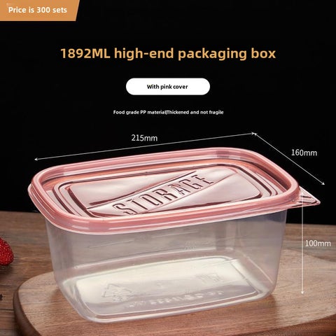 Large Disposable Food Containers Clear 1892ml 1892ml pink -1 set
