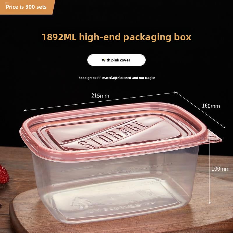Large Disposable Food Containers Clear 1892ml 1892ml pink -1 set