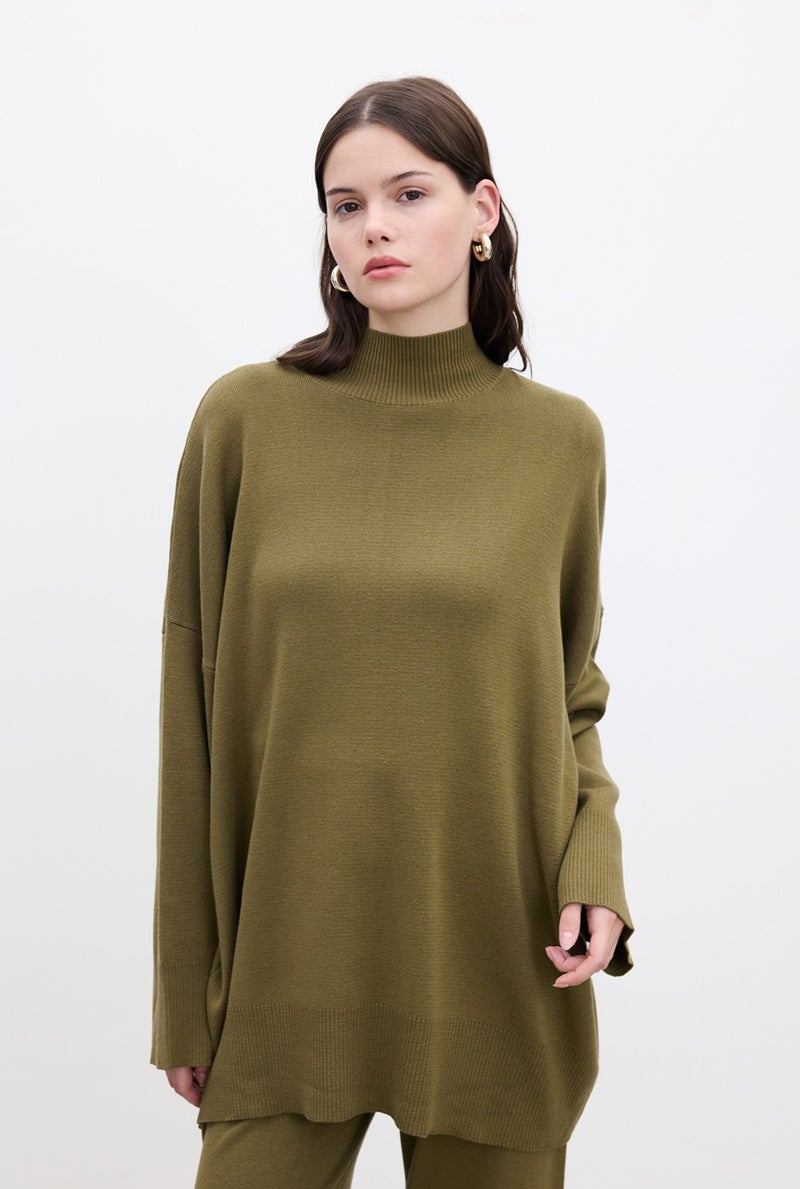 Manuka Oversized High Neck Sweater Green  - Image 1
