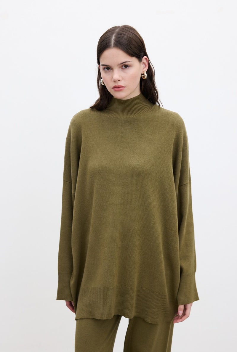 Manuka Oversized High Neck Sweater Green  - Image 4