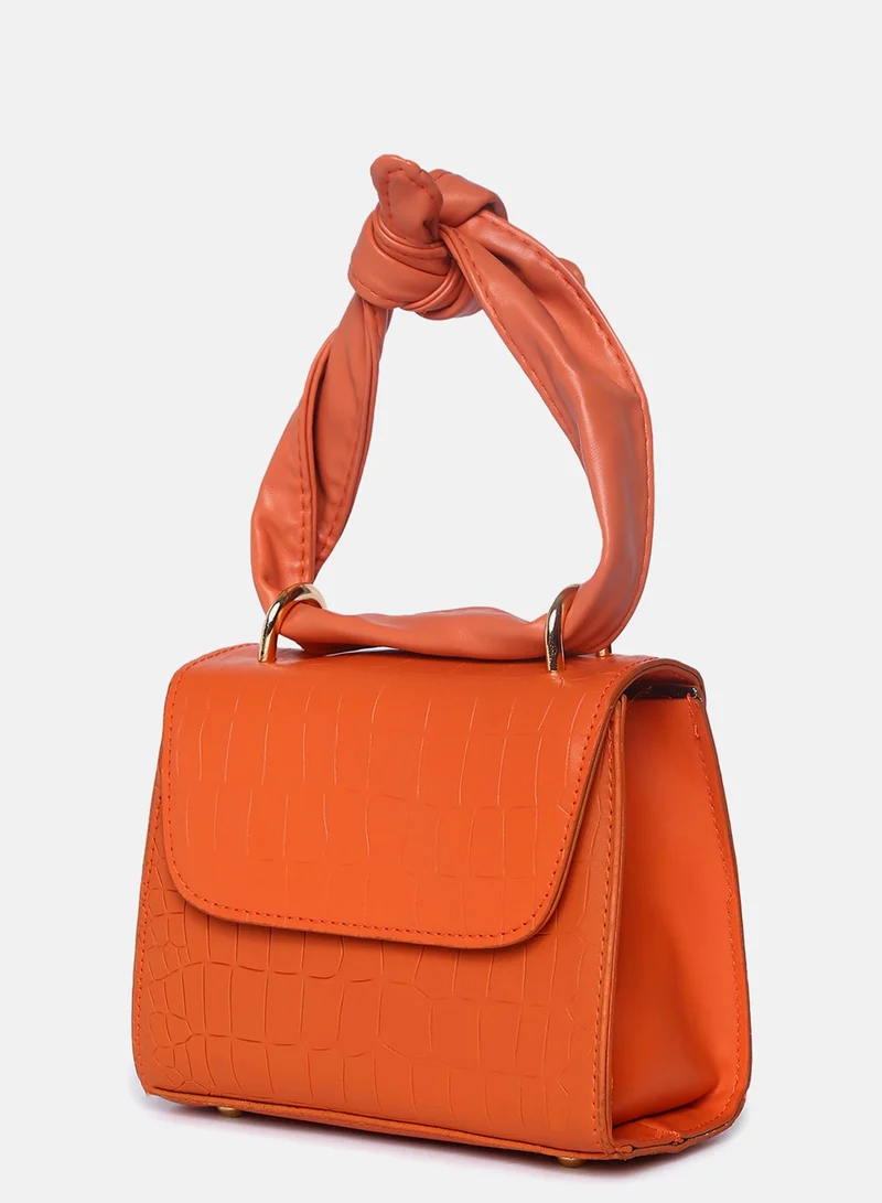 Haute Sauce Orange Vegan Leather Structured Shoulder Bag