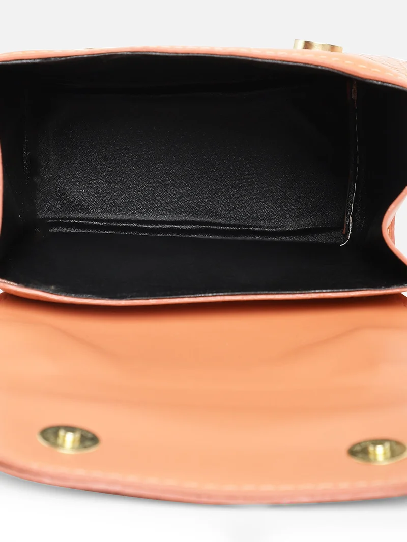 Haute Sauce Orange Vegan Leather Structured Shoulder Bag