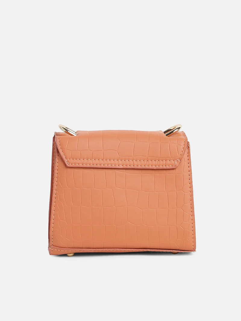 Haute Sauce Orange Vegan Leather Structured Shoulder Bag