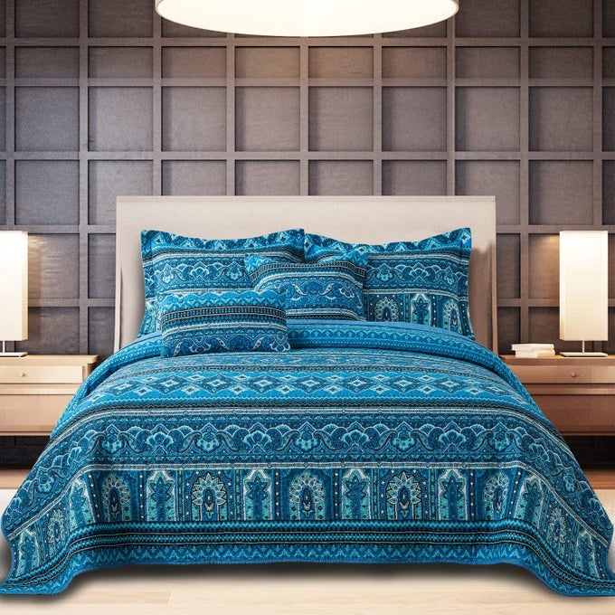 COTTON QUILT KING SIZE SETS LIGHTWEIGHT KING BEDSPREAD SOFT QUILTED REVERSIBLE COVERLETS SETS BOHO QUILT KING SET FOR BED DECORATIONS FOR ALL SEASONS 3 PIECES