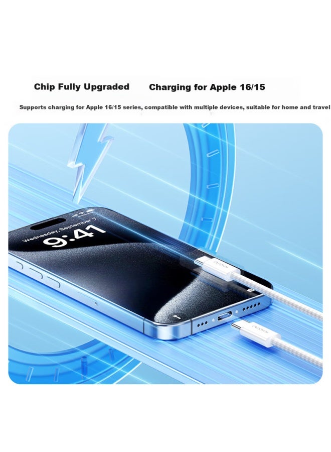 CangHua Dual-head Type-c Data Cable 6a (max 120w) Charging Cable 65w/90w Fast Charging For Huawei Matebook Apple Power Adapter Line 1.8m - Image 5
