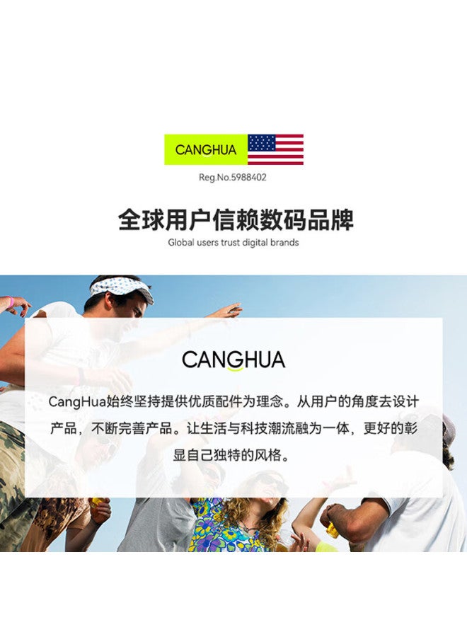 CangHua Dual-head Type-c Data Cable 6a (max 120w) Charging Cable 65w/90w Fast Charging For Huawei Matebook Apple Power Adapter Line 1.8m - Image 2
