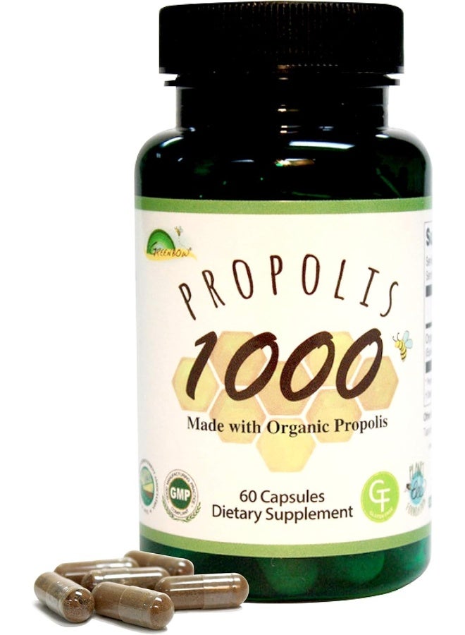 greenbow بروبوليس 1000 ملغ مصنوع من بروبوليس عضوي 60 كبسولة - Image 1