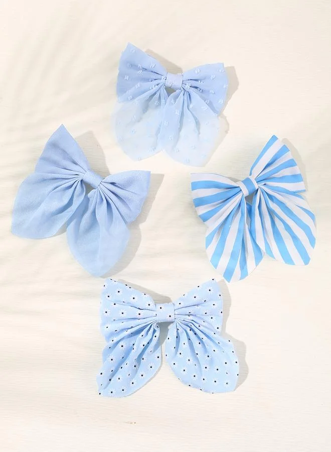 تايك تو Set of 4 - Striped Bow Hair Clip