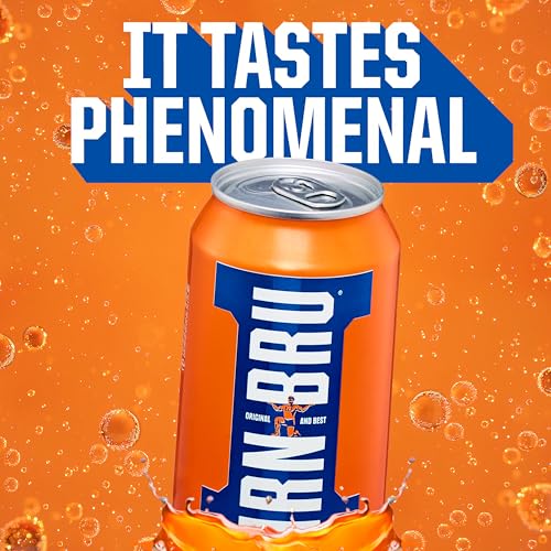 Irn Bru IRN-BRU Original Scottish Sparkling Soda, Citrus Flavored Carbonated Drink - Sparkling Flavored Soft Drink, 32 Flavor Recipe, 11.1 fl oz Cans, Pack of 24 - Image 4