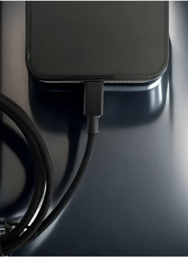 Generic - Fast Charging Smartphone Data Cable, 20V 3A 1-Meter Black Fast Charging Cable, Portable Car Charger Cable, USB 2.0 - Compatible with Xiaomi, Honor, OPPO, Oneplus Devices - Image 1