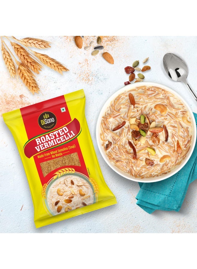 DISANO Roasted Wheat Vermicelli,No Maida,850 Gram,Cholesterol Free,unflavored (Pack of 3) - Image 2