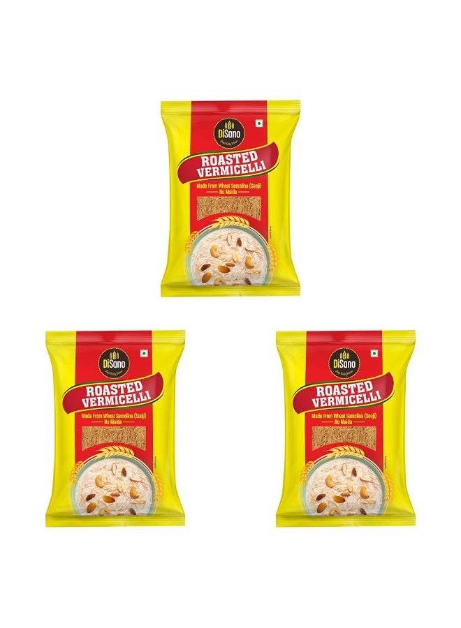 DISANO Roasted Wheat Vermicelli,No Maida,850 Gram,Cholesterol Free,unflavored (Pack of 3) - Image 1