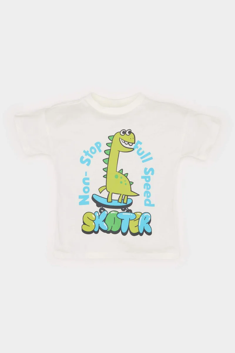 ديفاكتو Baby Boy Regular Fit Dinosaur Printed Short Sleeve T-shirt