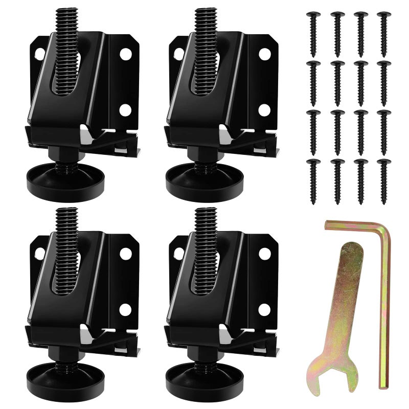 LOSCHEN 4 PCS Heavy Duty Adjustable Leveling Feet for FurnitureHexagon Nuts Lock Furniture Legs Levelersfor Table Cabinets WorkbenchShelving Units and More