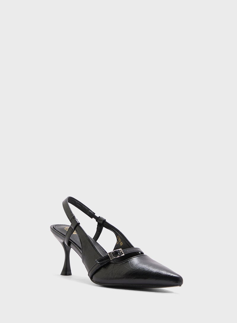 ايلا حذاء بكعب مدبب بحزام خلفي - Image 2