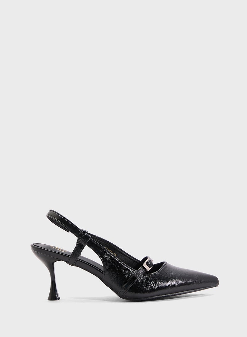 ايلا حذاء بكعب مدبب بحزام خلفي - Image 1