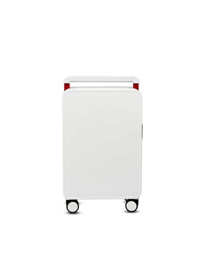 20 Inch Carry On Luggage 22x14x9 Airline Approved Lightweight PC Hard Shell Suitcases with Wheels for Travel Rolling Luggage (White)  - Image 1
