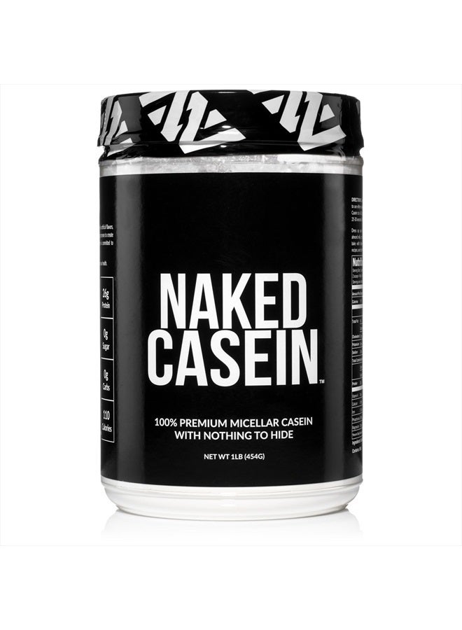 Nakd التغذية Naked Casein - 1 رطل من بروتين الكازين الميسيلار - بكميات كبيرة، خالٍ من الكائنات المعدلة وراثيًا، خالٍ من الغلوتين، خالٍ من الصويا، خالٍ من المواد الحافظة - يحفز نمو العضلات - يعزز التعافي - 15 وجبة - Image 1