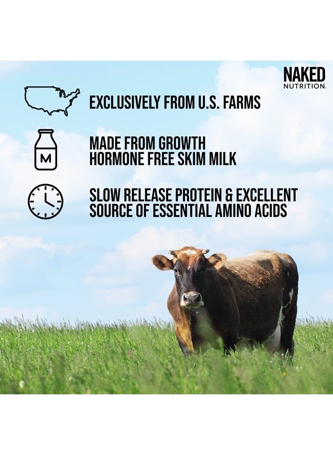 Nakd التغذية Naked Casein - 1 رطل من بروتين الكازين الميسيلار - بكميات كبيرة، خالٍ من الكائنات المعدلة وراثيًا، خالٍ من الغلوتين، خالٍ من الصويا، خالٍ من المواد الحافظة - يحفز نمو العضلات - يعزز التعافي - 15 وجبة - Image 2