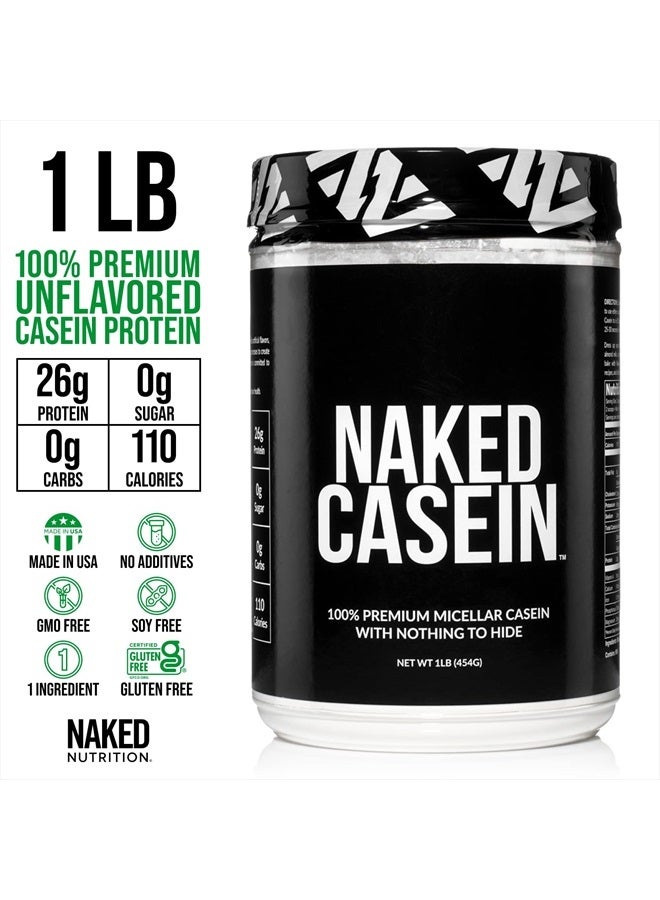 Nakd التغذية Naked Casein - 1 رطل من بروتين الكازين الميسيلار - بكميات كبيرة، خالٍ من الكائنات المعدلة وراثيًا، خالٍ من الغلوتين، خالٍ من الصويا، خالٍ من المواد الحافظة - يحفز نمو العضلات - يعزز التعافي - 15 وجبة - Image 3