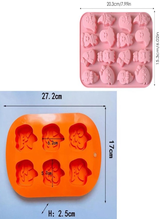 Skytail 2pc Silicone Halloween Candy Molds Ghost Pumpkin Shapes for Chocolate Baking Candy Gummy Making Halloween Party Decor Trick or Treats Cake Decoration Resin Casting Spooky Candles - Image 2