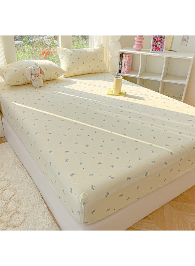 Hodo Class A Double-layer Fitted Sheet Three-piece Set For Home Use, Single Bed Cover, Fully Enclosed Bed Cover, Protective Cover, 1.5*2 Meters, Blue - Image 5