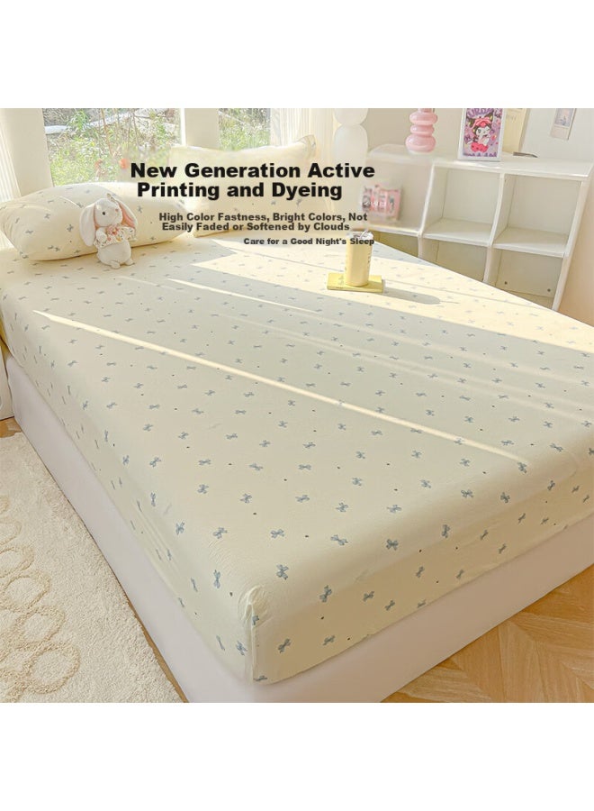 Hodo Class A Double-layer Fitted Sheet Three-piece Set For Home Use, Single Bed Cover, Fully Enclosed Bed Cover, Protective Cover, 1.5*2 Meters, Blue - Image 2