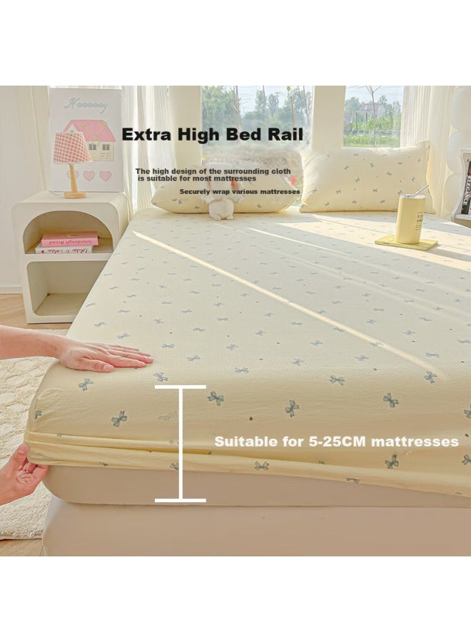 Hodo Class A Double-layer Fitted Sheet Three-piece Set For Home Use, Single Bed Cover, Fully Enclosed Bed Cover, Protective Cover, 1.5*2 Meters, Blue - Image 3