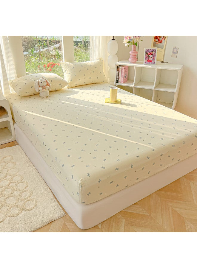 Hodo Class A Double-layer Fitted Sheet Three-piece Set For Home Use, Single Bed Cover, Fully Enclosed Bed Cover, Protective Cover, 1.5*2 Meters, Blue - Image 4