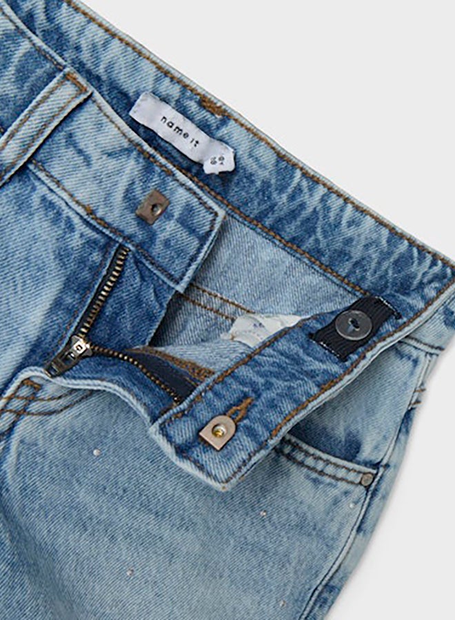 NAME IT Name It Kids Girls Rose Rhine Denim Shorts 6042-Ac  - Image 3