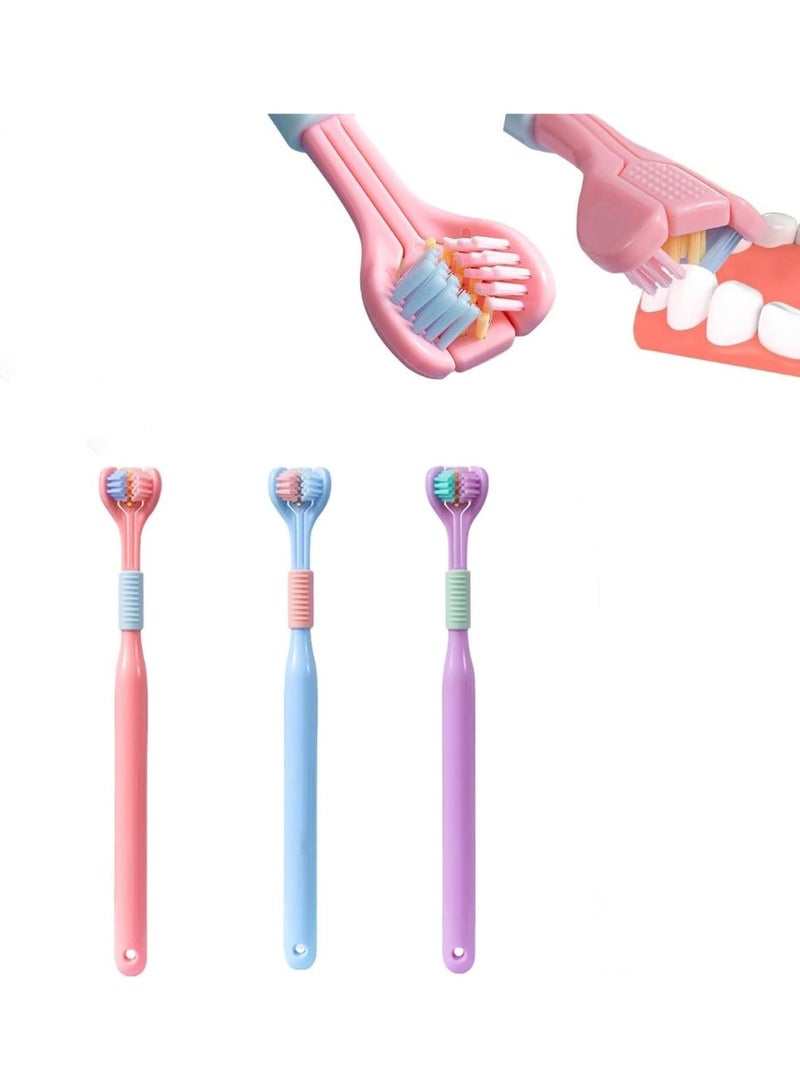 3pcs Three Sided Soft Hair Tooth Toothbrush Toothbrush Ultra Fine Soft Bristle Safety Teeth Brush for Oral Health - Image 1